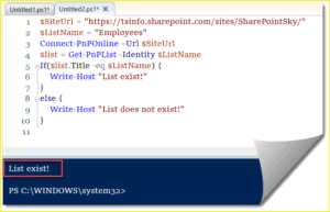 check if a list exists in SharePoint Online site using PNP PowerShell