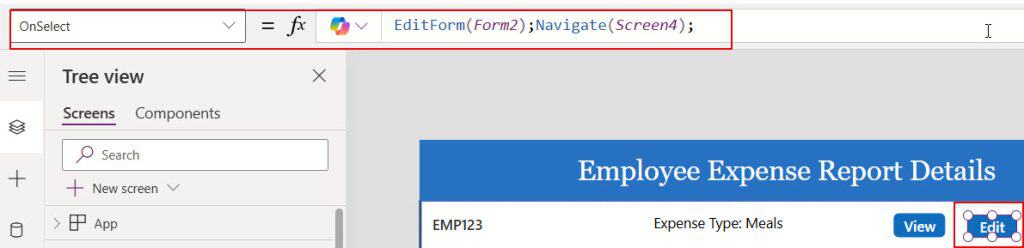 powerapps select button on another screen powerapps select button on another screen