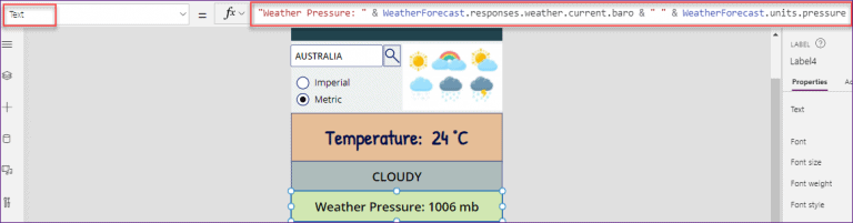 Create Power Apps Weather App [Current & Tomorrow's Forecast]