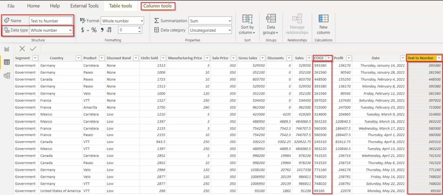 How to Convert Text to Number in Power BI