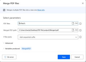 Power Automate Name File.pdf How to Merge Pdf files in Power Automate Desktop?