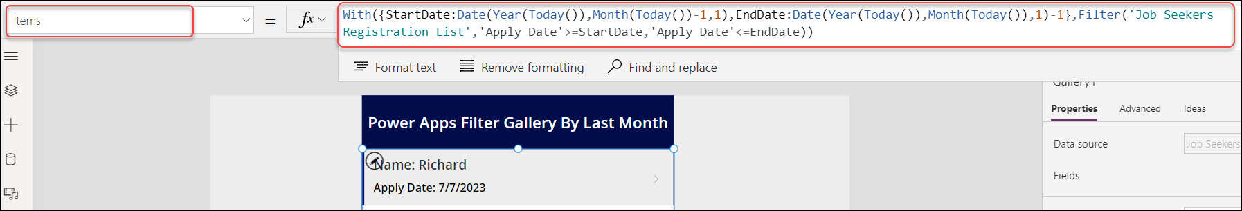 Power Apps Filter Gallery By Last Month [With Various Examples]