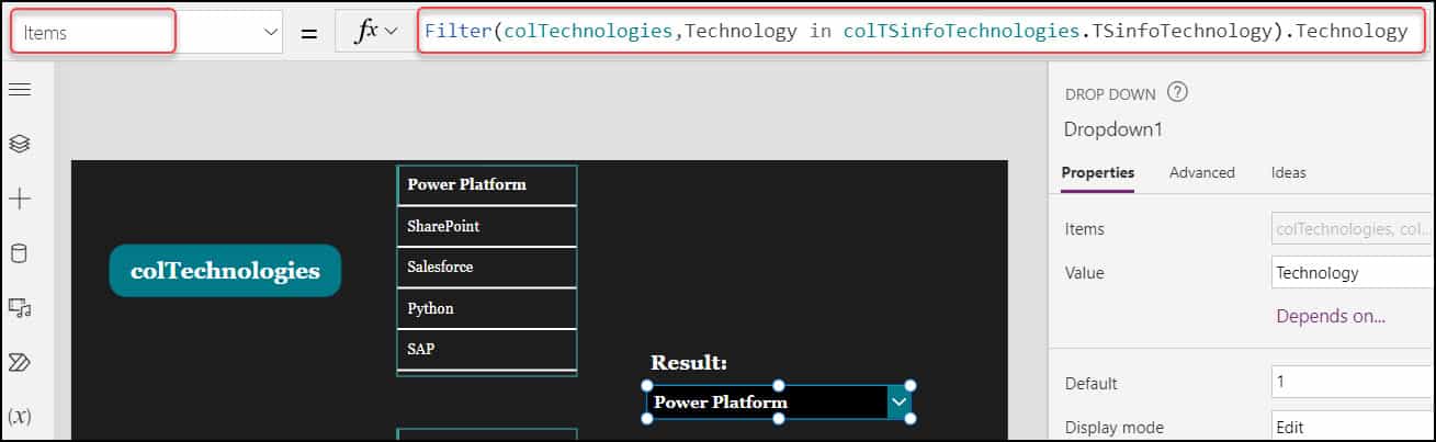 How to Filter a Collection Based On Another Collection in Power Apps