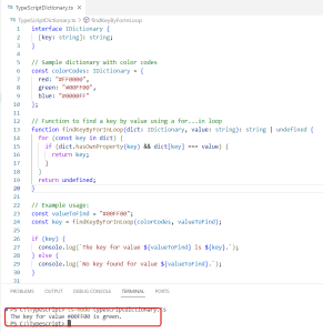 How To Find Key By Value In TypeScript Dictionary?