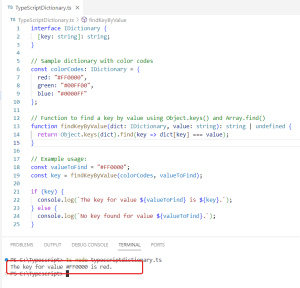 How To Find Key By Value In TypeScript Dictionary?