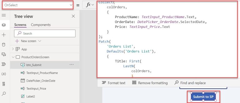 How to Patch Power Apps Collection to SharePoint List?