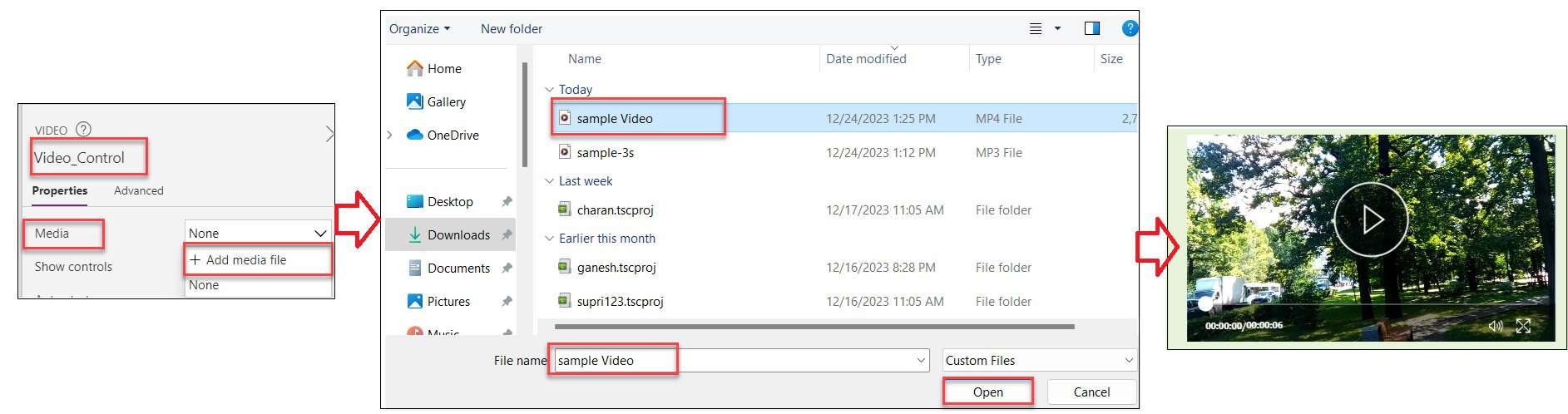 Power Apps Play Video from SharePoint
