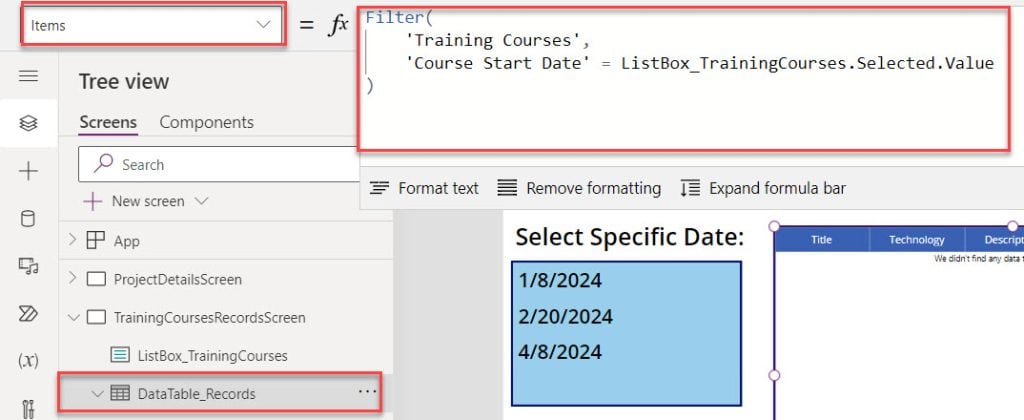 how to filter power apps list box selected date how to filter power apps list box selected date