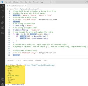 How to Replace a String in an Array Using PowerShell?