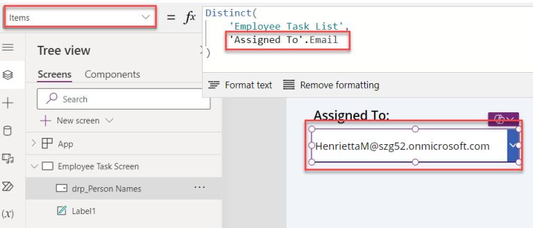 Display SharePoint Person or Group Column in Power Apps Dropdown