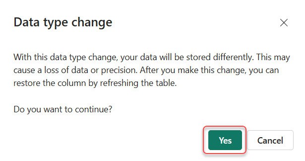 how to change data type in power bi using dax