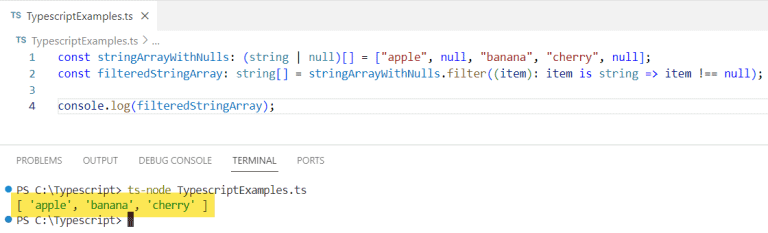 How to Remove Null Values from an Array in TypeScript?