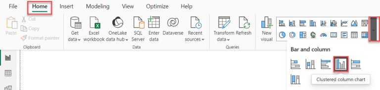 Power BI Clustered Column Chart | Power BI Clustered Bar Chart