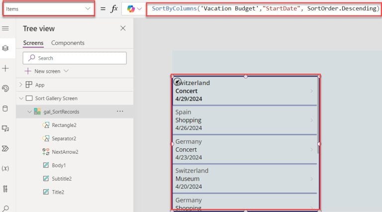 12 Useful Power Apps Sort Gallery Examples