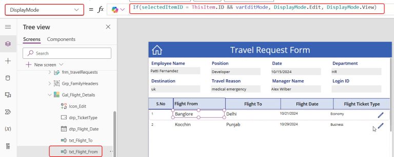 Show Repeating Table Data From SharePoint List in Power Apps