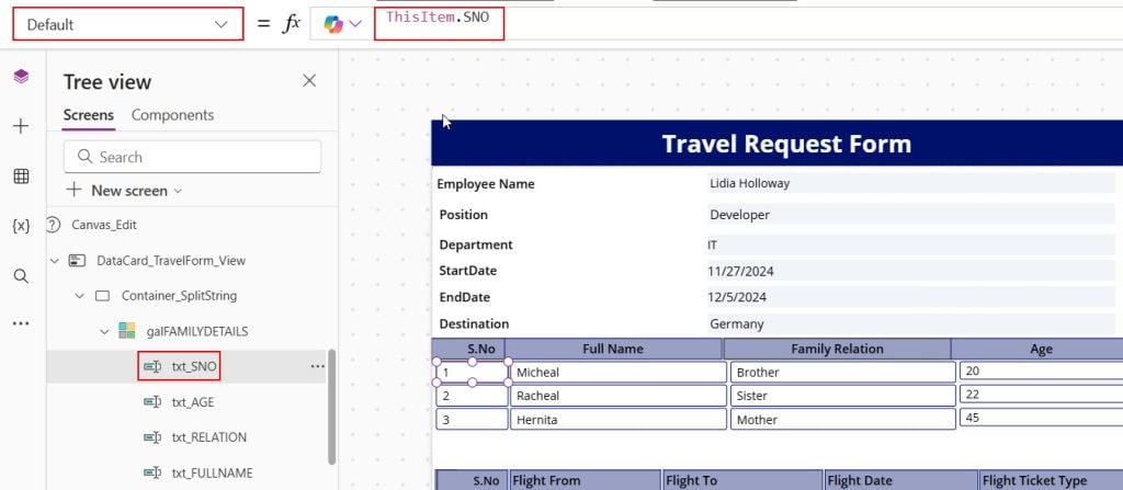 Add new line Items to repeating tables in Power Apps 