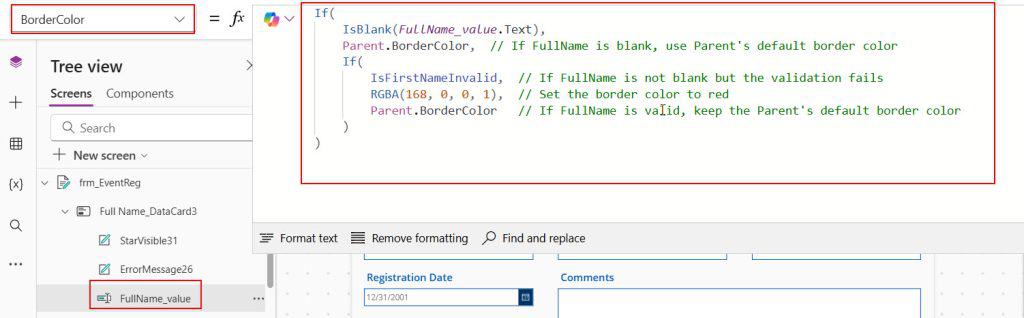 powerapps form validation on submit