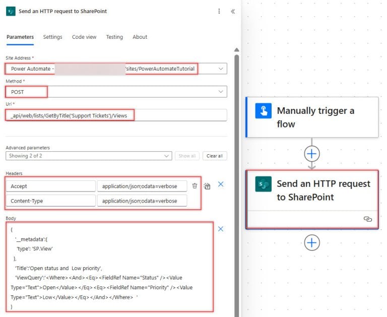 Create SharePoint List View Using REST API in Power Automate