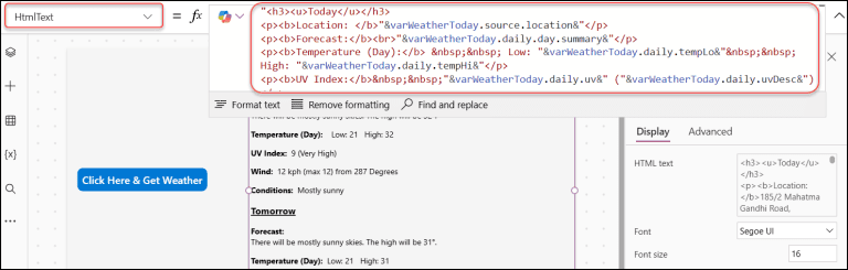 Create Power Apps Weather App [Current & Tomorrow's Forecast]