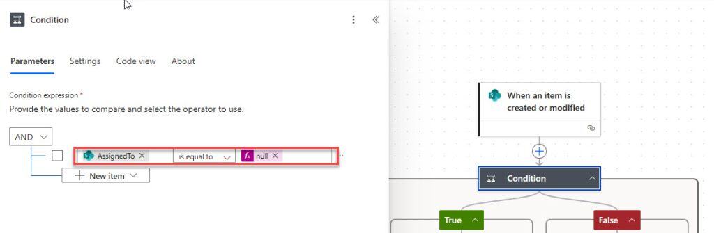 check if person field is empty power automate
