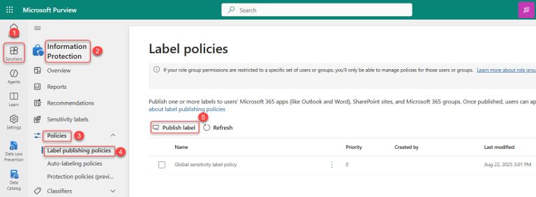 Microsoft Privacy Labels Publish Sensitivity Labels in Microsoft 365
