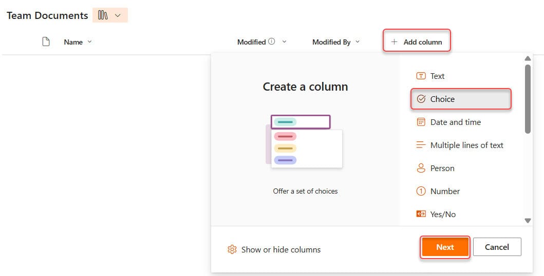 Create a Choice Column with Fill-in Options in SharePoint