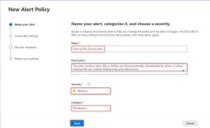 Policy Alert Set Alert Policies in Microsoft Defender Portal