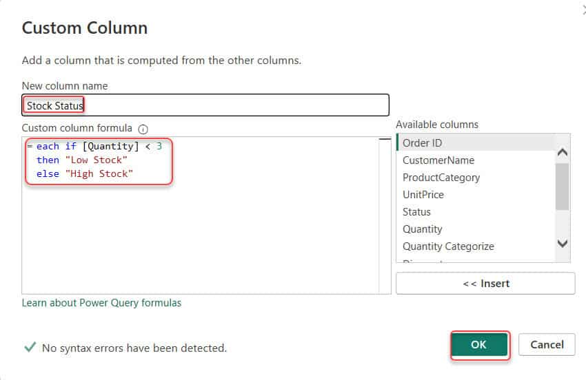 Add Column Using EACH IF in Power BI Power Query