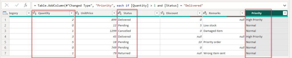 Add Column Using IF Statement With AND in Power Query