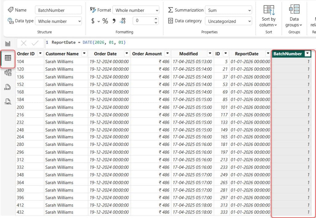 Add a Fixed Value Column Using Power BI Modeling tab