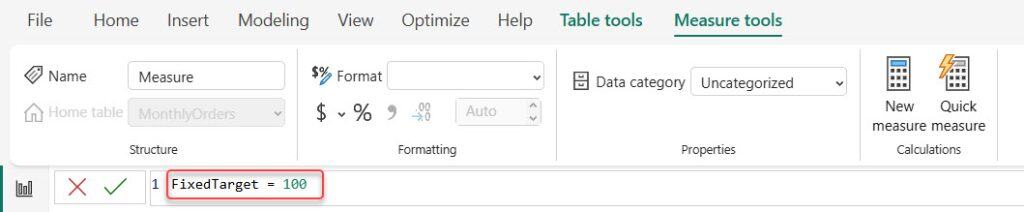 Add a Fixed Value Using a Measure Power BI