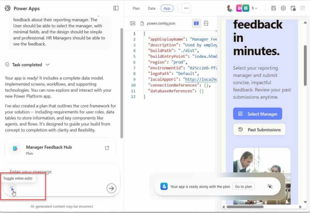 Edit Power Apps App Vibe