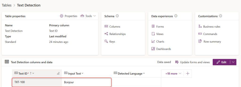 How to Detect Text in Dataverse Using AI Builder