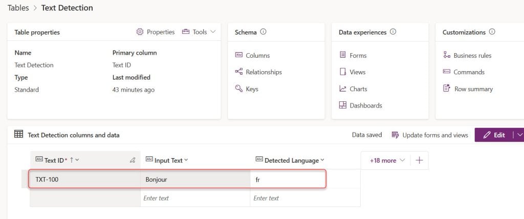 How to Detect Text in Dataverse Using AI Builder in Power Automate