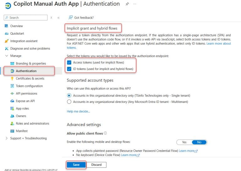Set Up Manual Authentication in Microsoft Copilot Studio