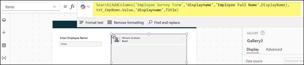 Power Apps Search Person Field