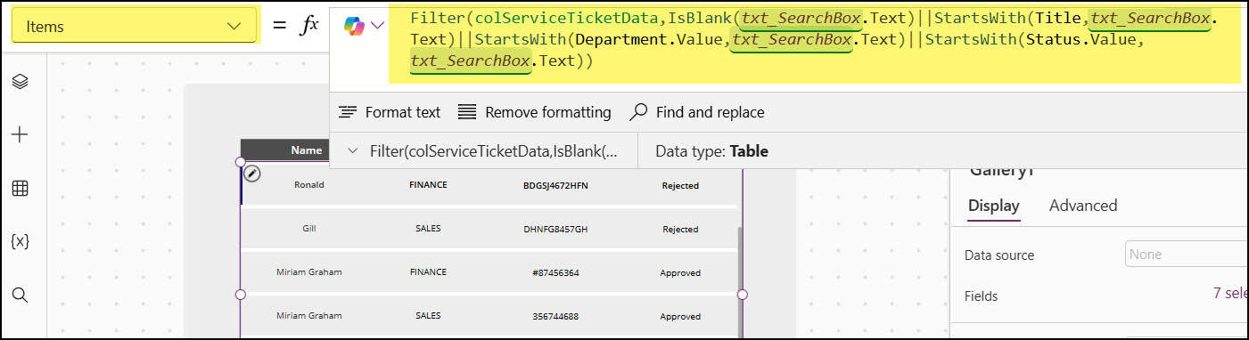 How to Search in a Power Apps Gallery [With Examples]
