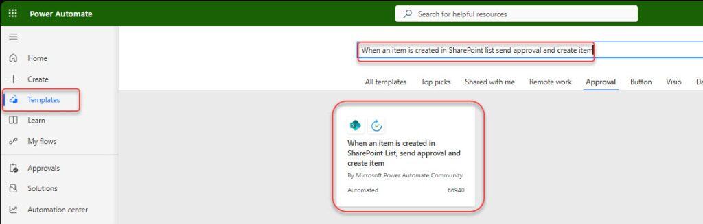 Power Automate Built-In Approval Templates