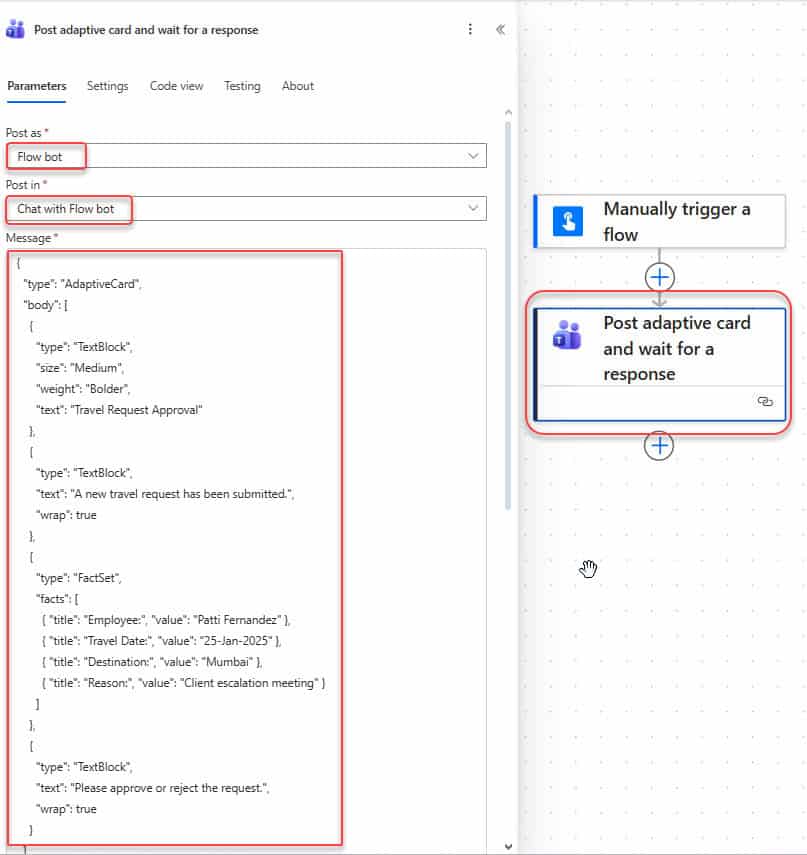 Power Automate approval sent directly to Microsoft Teams channel