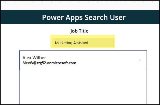 Search User By Job Title in Power Apps