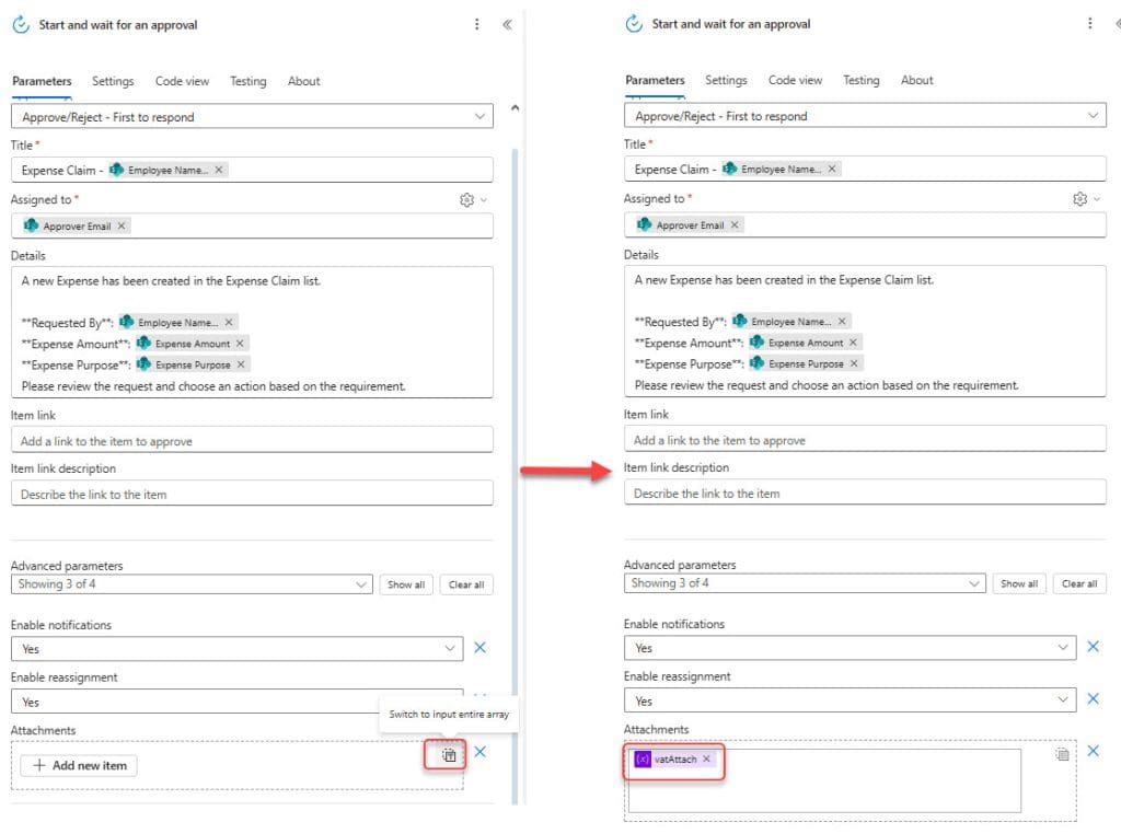 Send Attachments in Power Automate Approval