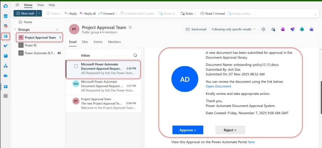 Send an Approval to a Microsoft 365 Group in Power Automate