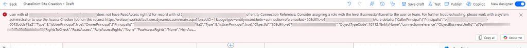 User Does Not Have ReadAccess for Connection Reference in Power Automate