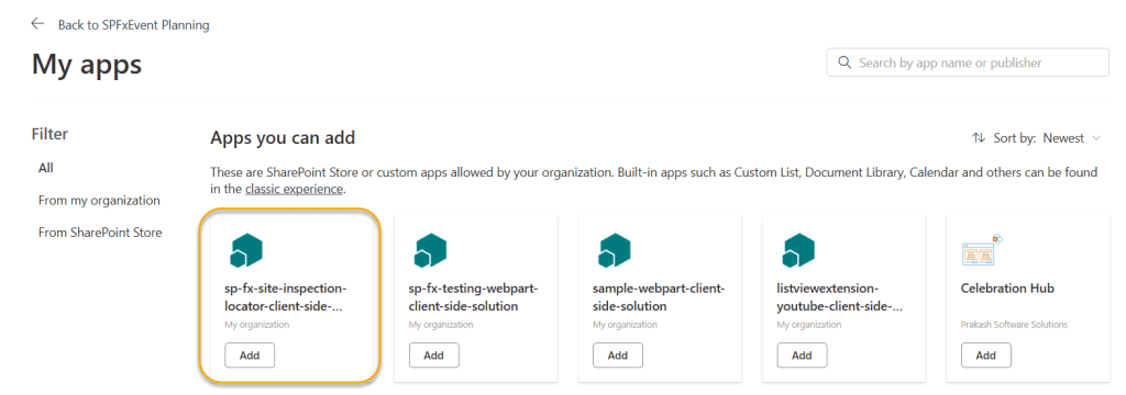 deploy list view command set spfx extension in site collection