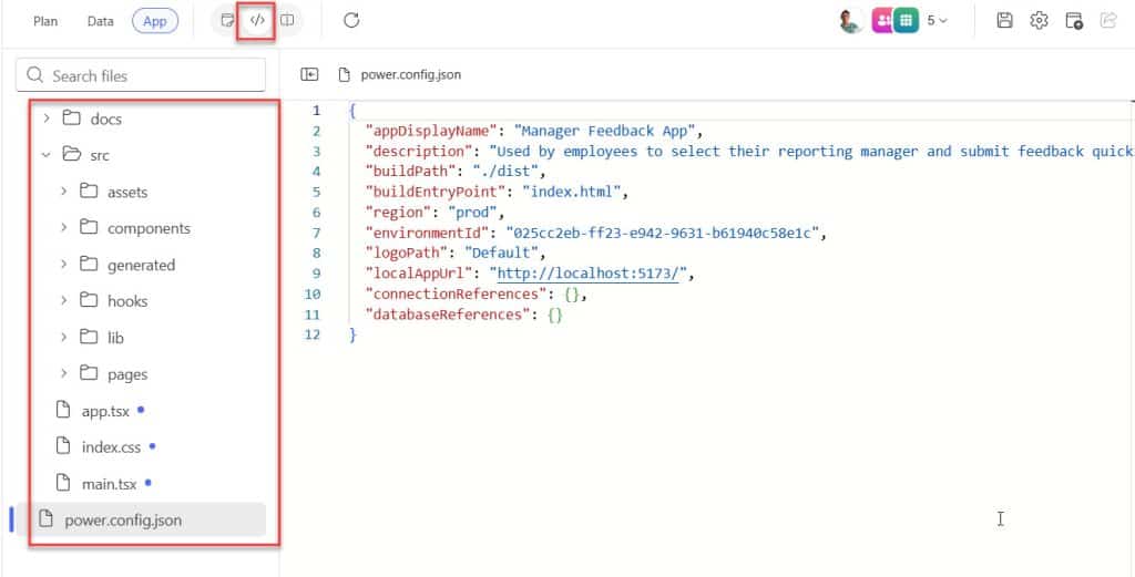 how to build app using Power Apps Vibe