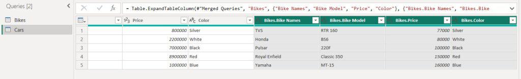 insert column from another table power query