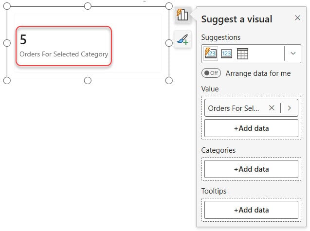 Count Orders for a Specific Product Category in Power BI