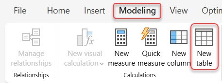 Create new Power BI Table by filtering values from another