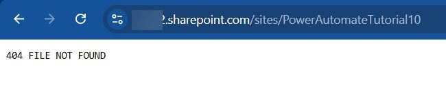 check SharePoint Site does not exist in Power Automate