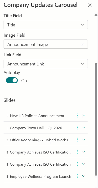 dynamic slide management UI in SPFx property pane using react